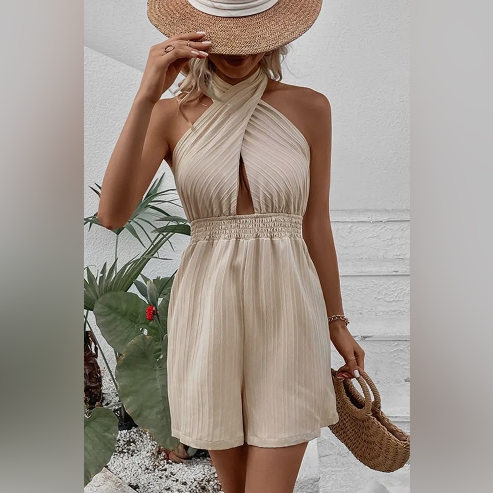 Boho Halter Neck Short Jumpsuit